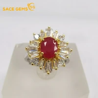 sace gems resizable 925 sterling silver sparkling 68mm ruby created high carbon diamond wedding rings party fine jewelry gift