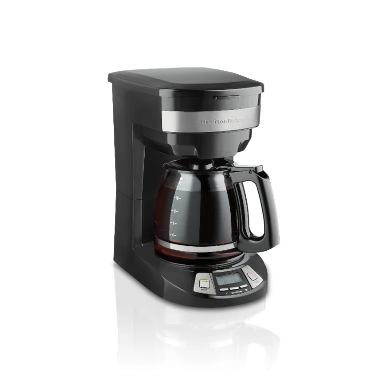 Programmable Coffee Maker, 12 Cup, Black with Stainless Acce