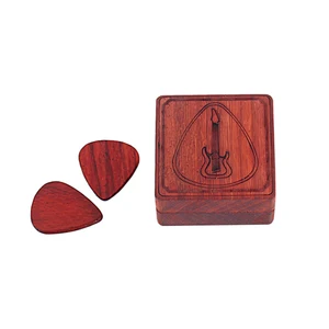 Wooden Guitar Pick Plectrum Storage Box for Picks Hold Case Care Tool Guitarra Picks Gift Guitar Accessories