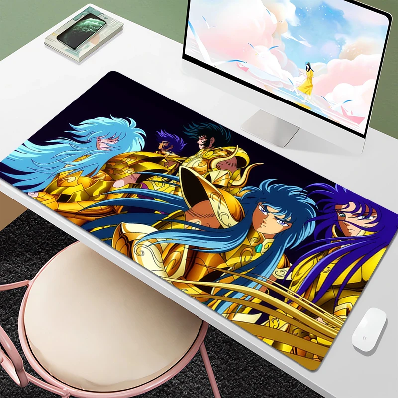 

Mousepad Saint Seiya Home Office Accessories Extended Pad Surface for Computer Mouse Xxl Anime Keyboard Mat Pc Gamer Deskmat
