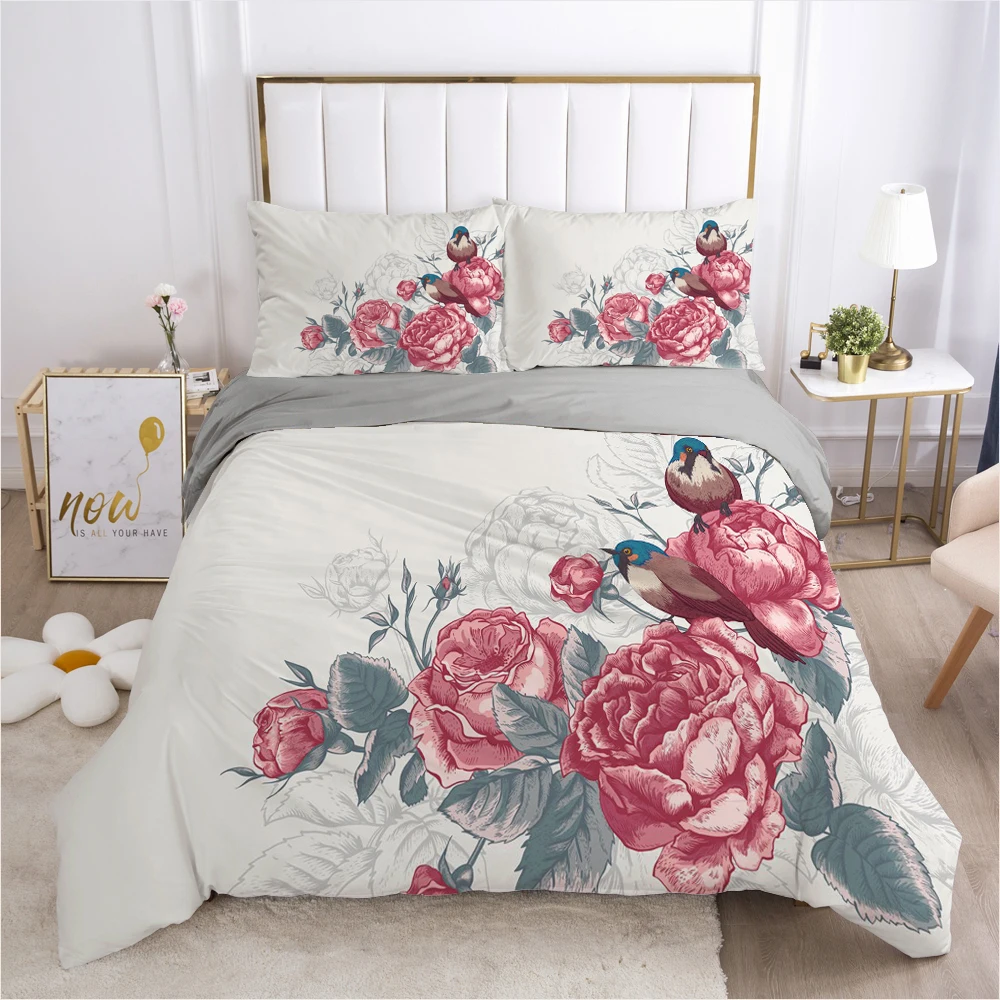 

3D Printed Classic Duvet Cover Sets Flower Butterfly King Queen Full Twin Double Quilt Covers Pillowcases Bedding Set