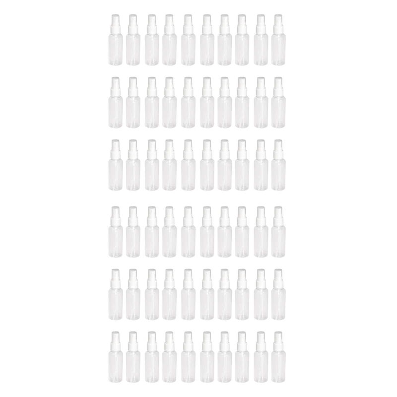 

60Pcs Transparent Empty Spray Bottles 50Ml Plastic Mini Refillable Container Empty Cosmetic Containers