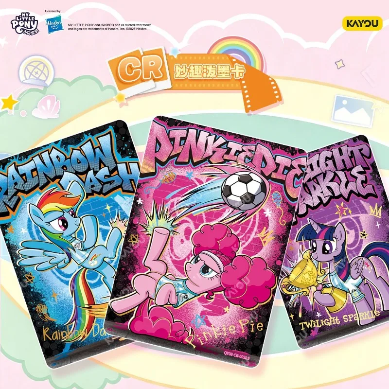 Фото Оригинальный набор карточек My Little Pony Fun Shadow Pack 8th CR с черной оборотной стороной, коллекционная игрушка для девочек и детей, новый продукт №3