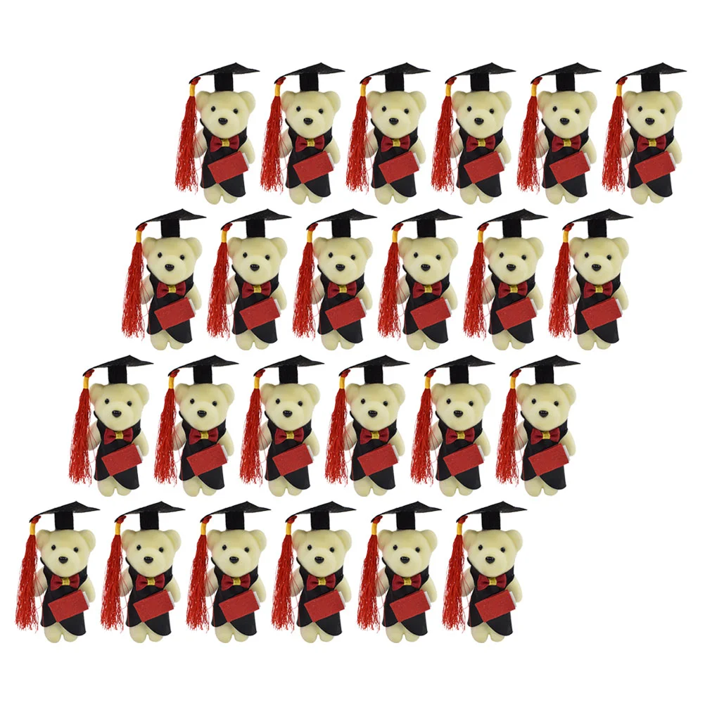 

24 Pcs Crafts Supplies Dr Bear Cartoon Decors Ornaments Graduation Gifts Delicate DIY Accessories Decorations Bouquet