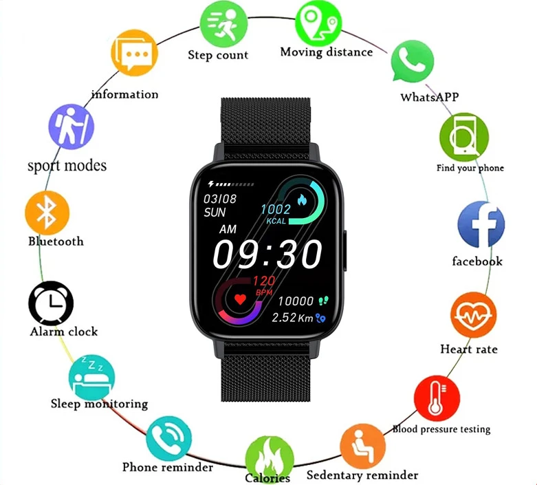 

For Apple Huawei Xiaomi I20 Smart Watch Men 360*360 Screen Bluetooth Call Heart Rate Sleep Fitness Tracker Smart Watch Women