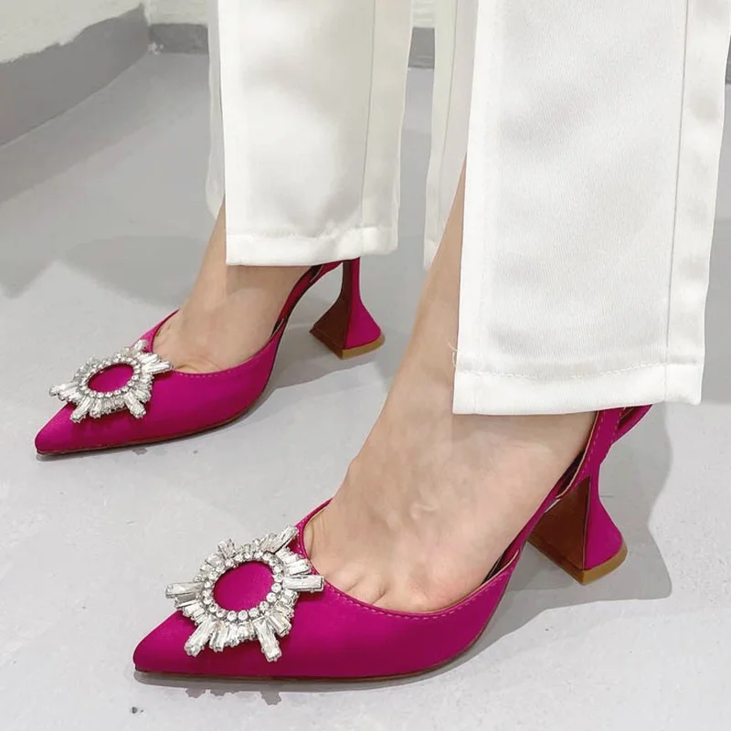 

New Shoes for Women 2022 Summer New Hollow Rhinestone High-heeled Sandals Women's Baotou Back Empty Shoes Heels Women