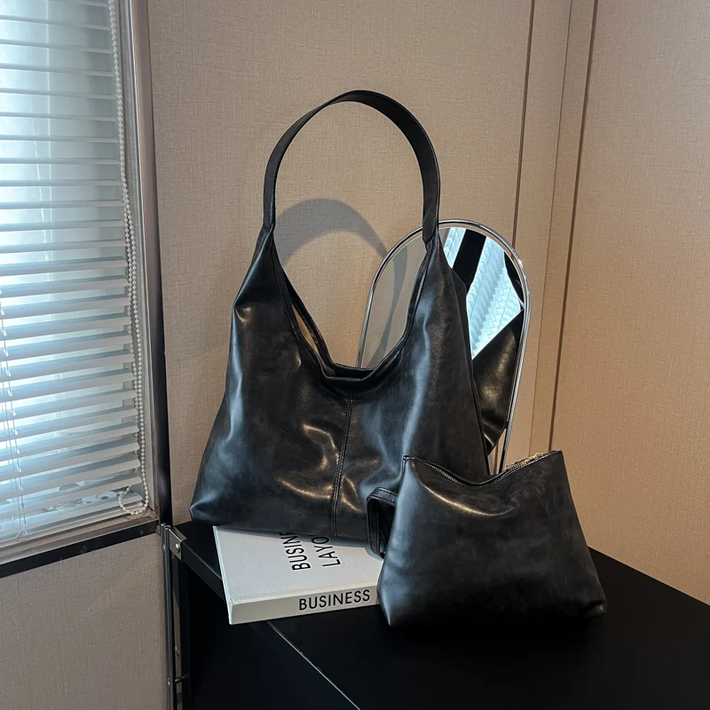 Женская модная сумка на плечо из искусственной кожи однотонная винтажная с