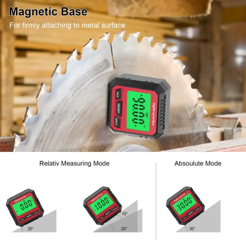 

Digital Angle Protractor High Precision Magnetic Inclinometer Level Box 360° Level Angle Finder Goniometer Measuring Tools