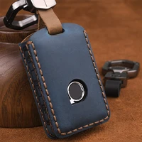 crazy horse leather car key case cover exquisite car interior accessories for volvo s90 hand made soft car key bag car styling