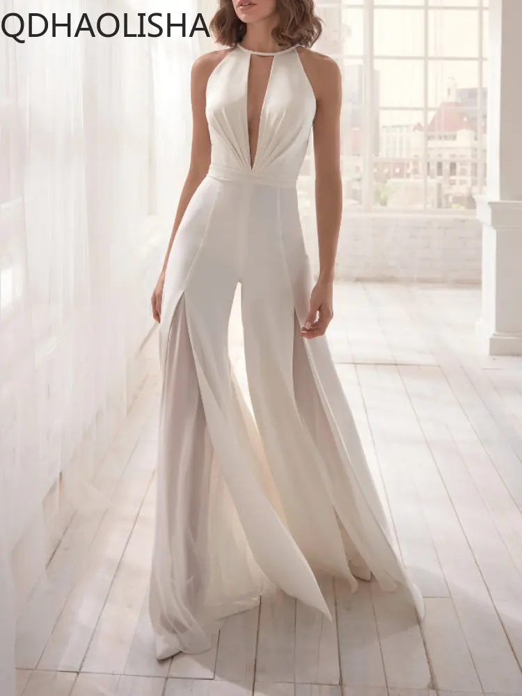 

2023New Women's Sexy Deep V Hanging Neck Jumpsuit Casual Pants Women Jump Suits for Women Loose Jumpsuit Streetwear Overalls