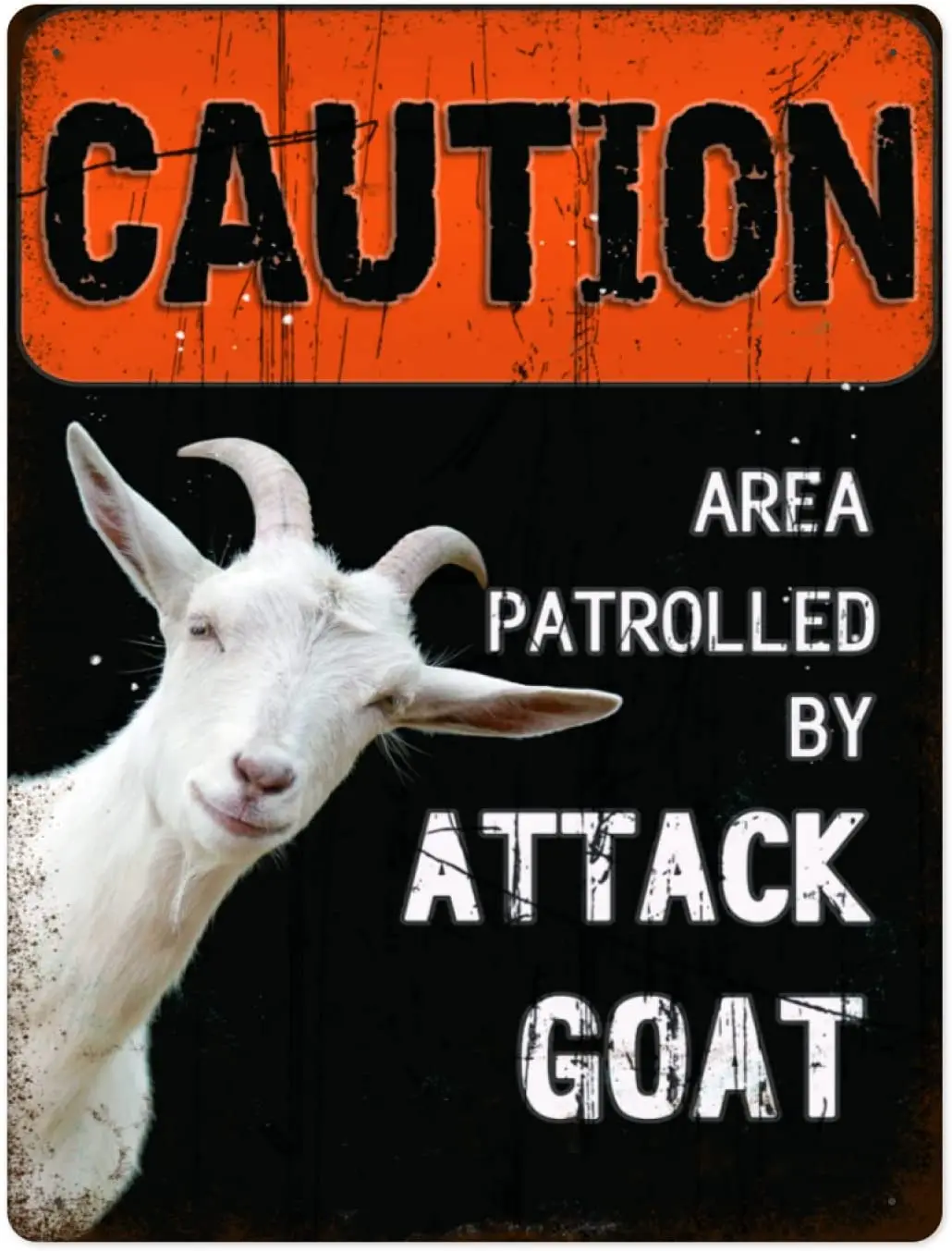

Keuftiy Metal Tin Sign Warning Sign Goats Caution Sign Goat Signs for Outside Farmhouse Fence House Wall Gate,Caution AttackGoat