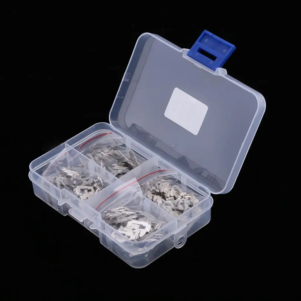 

100pcs Car Lock Reed Cylinder Locking Metal Plate With Storage Case for