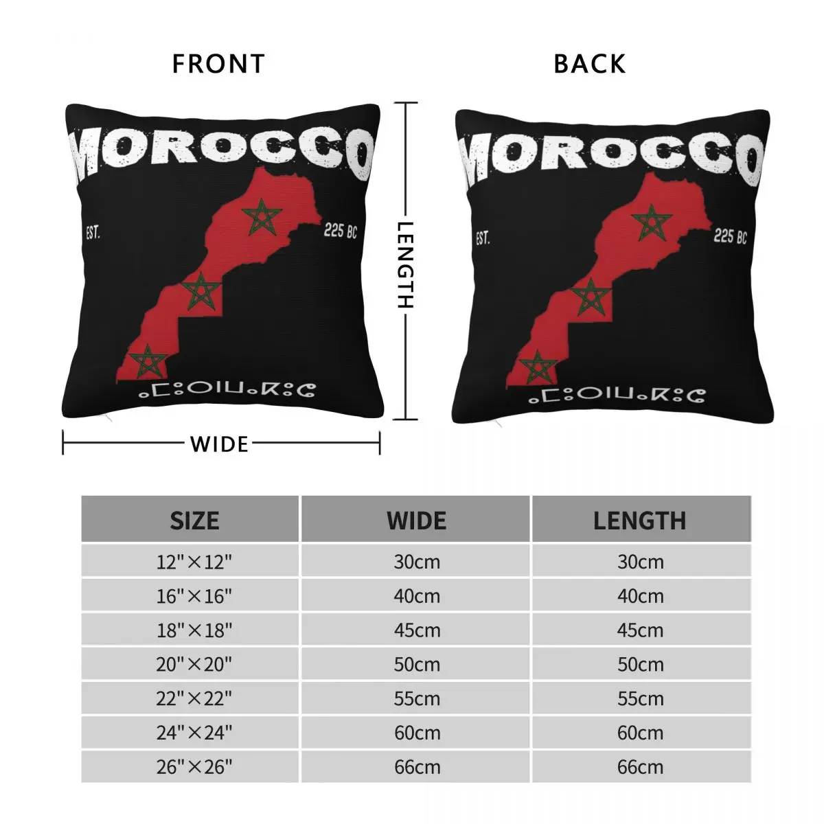 Наволочки для спальни разных размеров с изображением карты Марокко