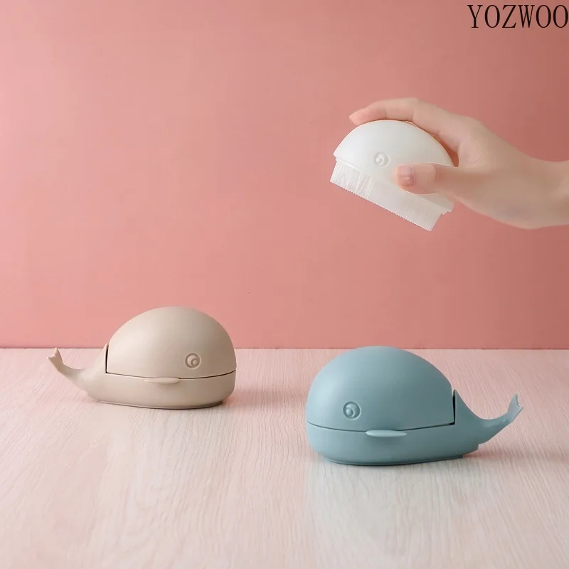 

YOZWOO New Little Whale Laundry Brush Toe Cleaning Brush Handle Grip Nail Brush Cleaning Clothes Shoes Foot Scrubber Brushes