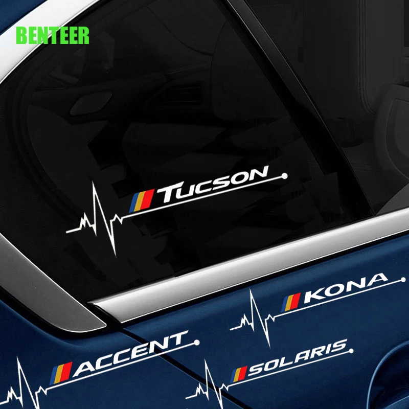 

2Pcs Car Windows Sticker For Hyundai Kona Elantra Accent Tucson Solaris Genesis Veoster Triton sonata