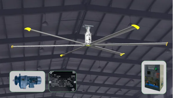 WYDS-B560 18FT Вентилятор охлаждения переменного тока HVLS Большой промышленный