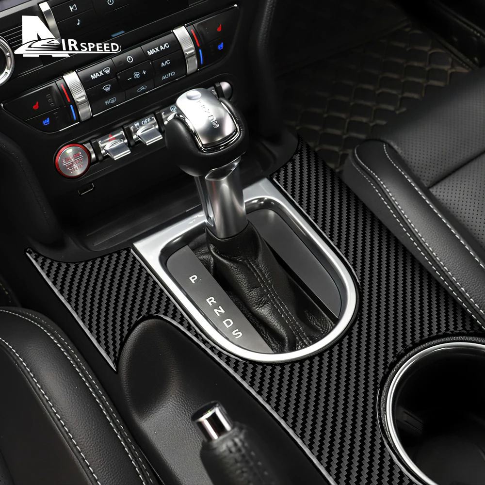 Фото Чехол AIRSPEED для Ford Mustang 2015-2022, задняя панель переключения передач из настоящего углеродного волокна, декоративные аксессуары для автомобиля №3
