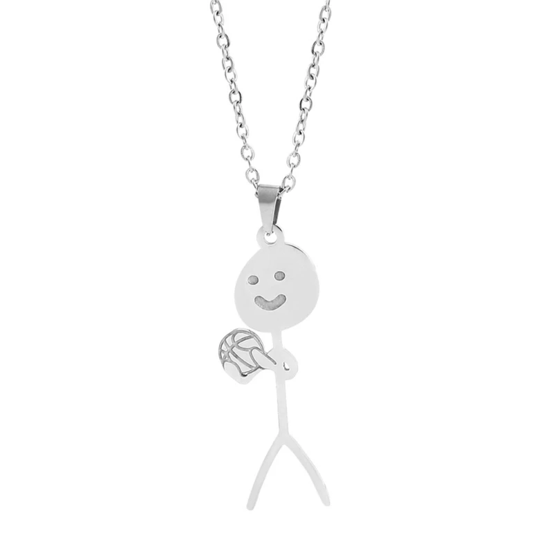 

Funny Doodle Necklace Personalized Middle Finger Hand Gesture Necklace