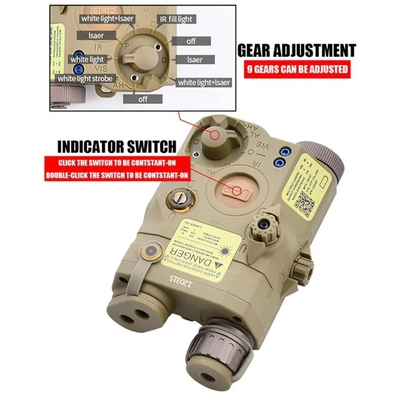 WADSN Тактический страйкбол UHP PEQ-15 PEQ15 Красная точка Зеленый Синий Лазер