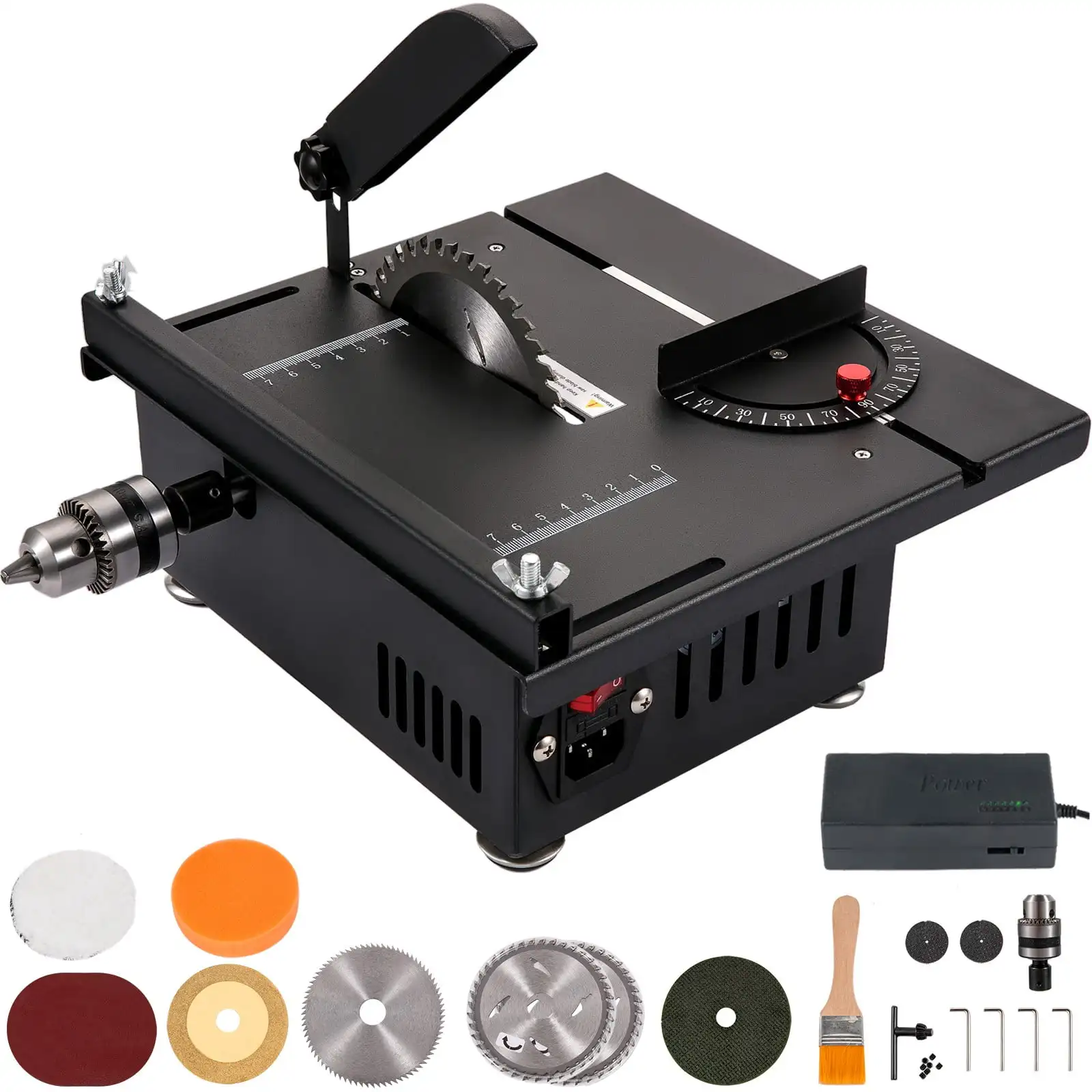 BENTISM Mini Table Saw Multifunctional Woodworking 10000RPM Hobby Table Saw Set-NEW-US