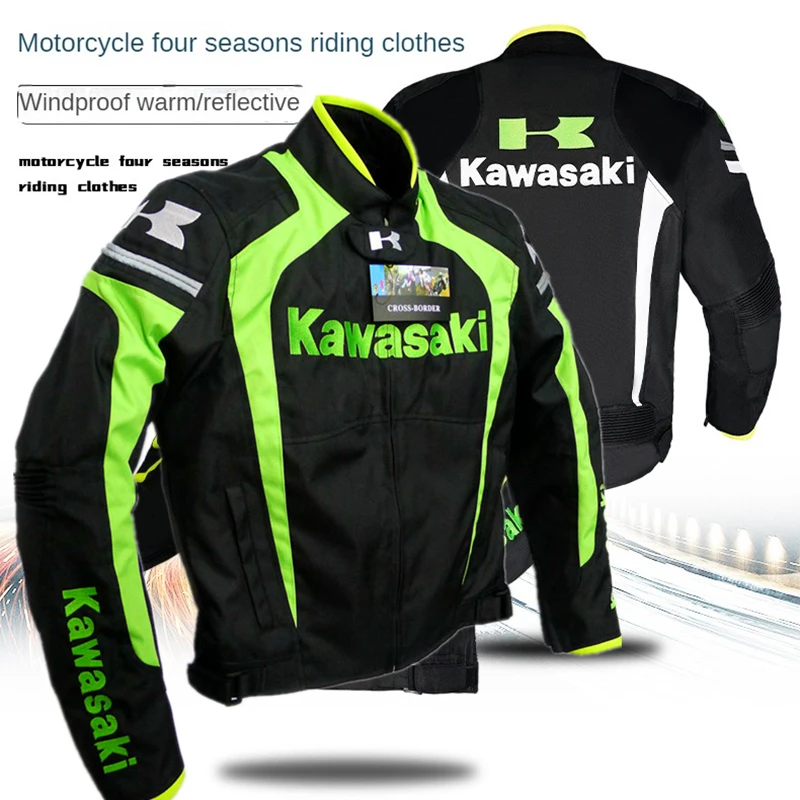 Kawasaki New Oxford Racing Jacket: Perfect for Four-seasons Riding, Off-road Adventures and Anti-fall Protection