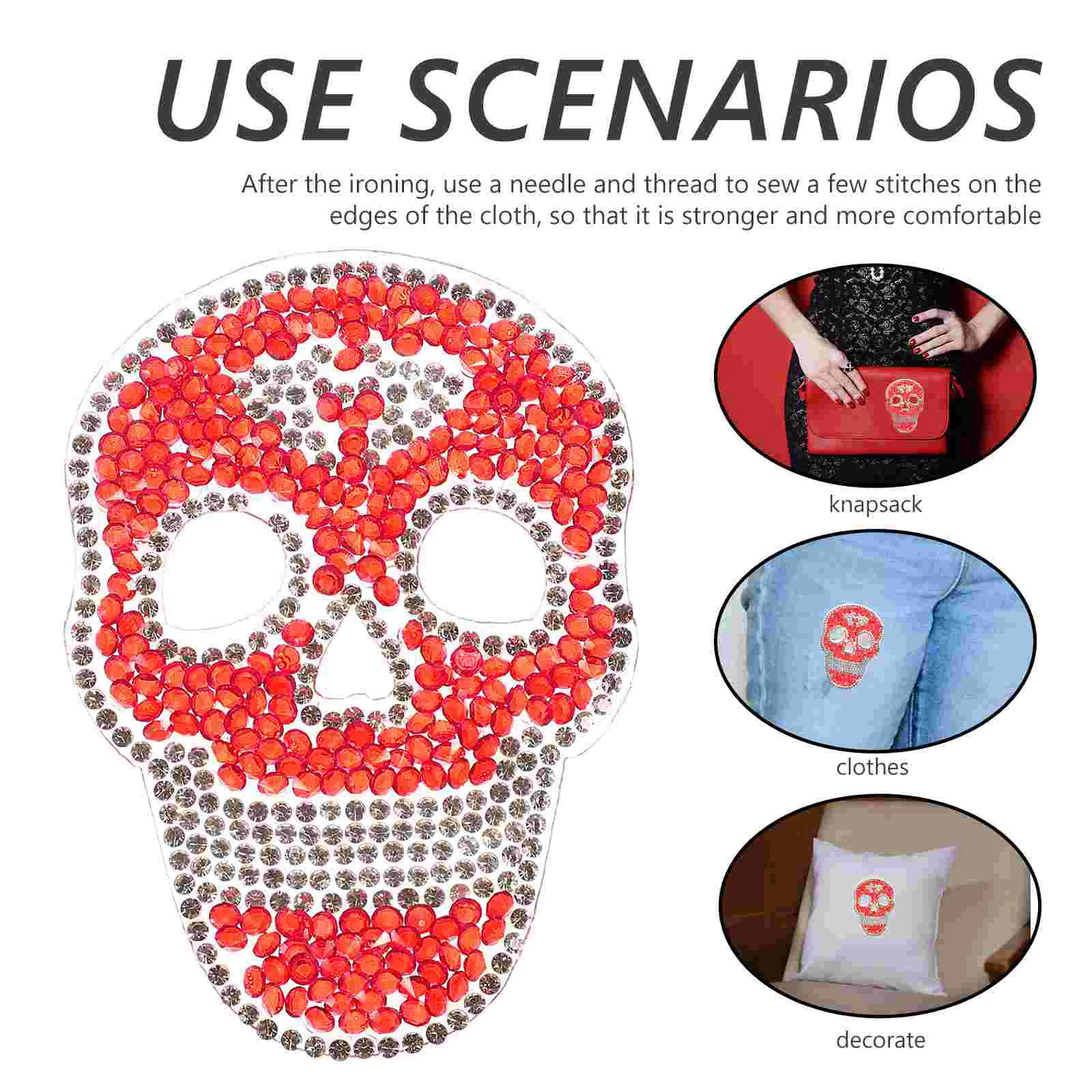 5 шт. наклейки с черепом и горячими бриллиантами нашивки для пальто декор клейкие