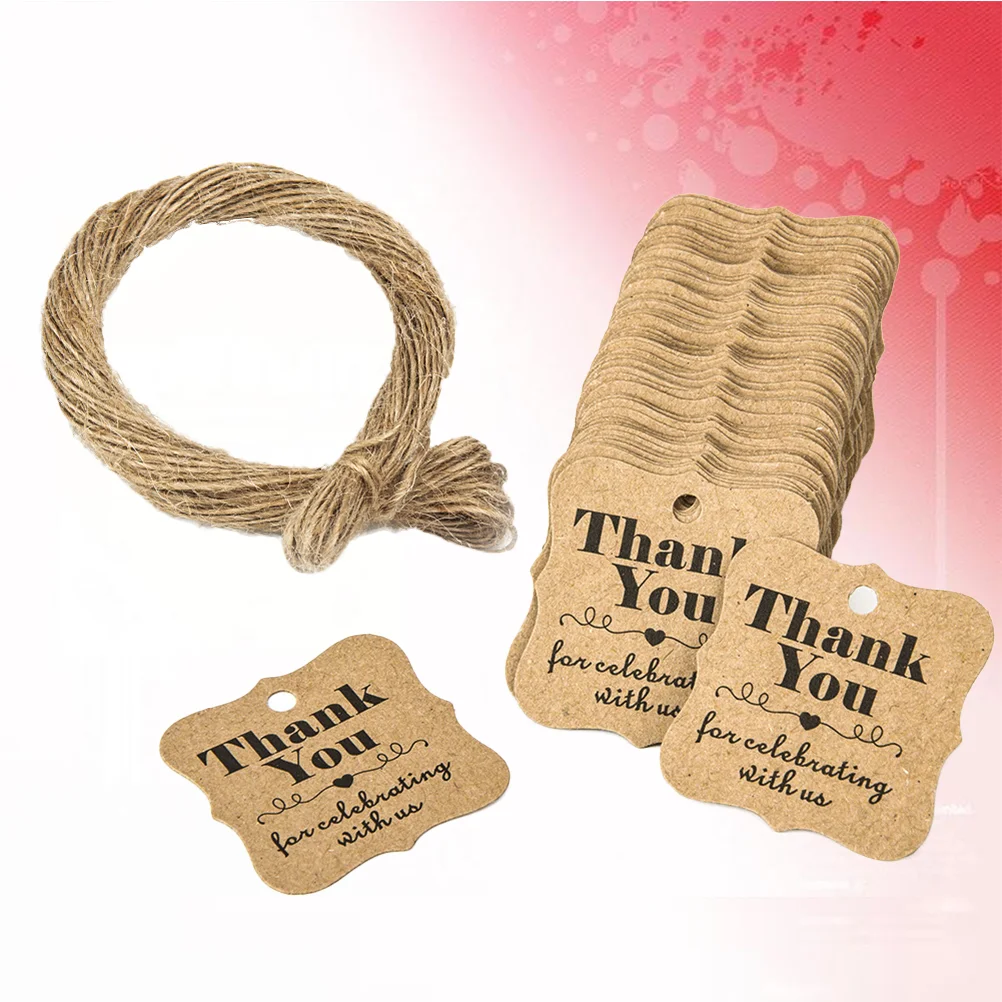 200 шт. бирки из крафт-бумаги ЯСЬ ВАМ для подарка с 2 20 метров джутового шпагата