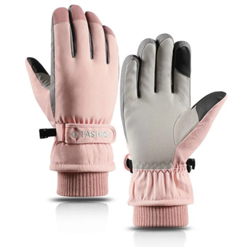 

Women Gloves Snow Gloves Winter Gloves Winter Sports Riding Gloves Windproof Thickened Velvet Warm Full Finger Driving Gloves