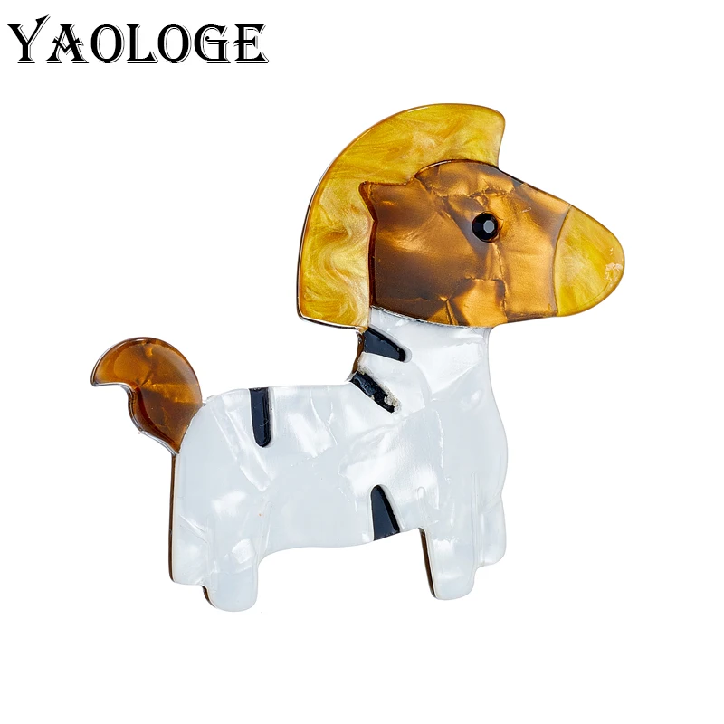 

YAOLOGE Acrylic White Pony Brooches For Unisex Kids Cartoon Pins Cute Badges Accessories New Trends Christmas Gift Jewelry Брошь