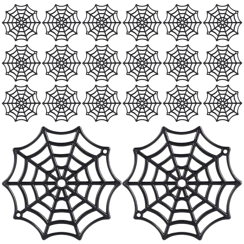 

80 Pcs Halloween Decoration Outdoor Decorations Supplies Spider Web Accessories Plastic Black Cobweb
