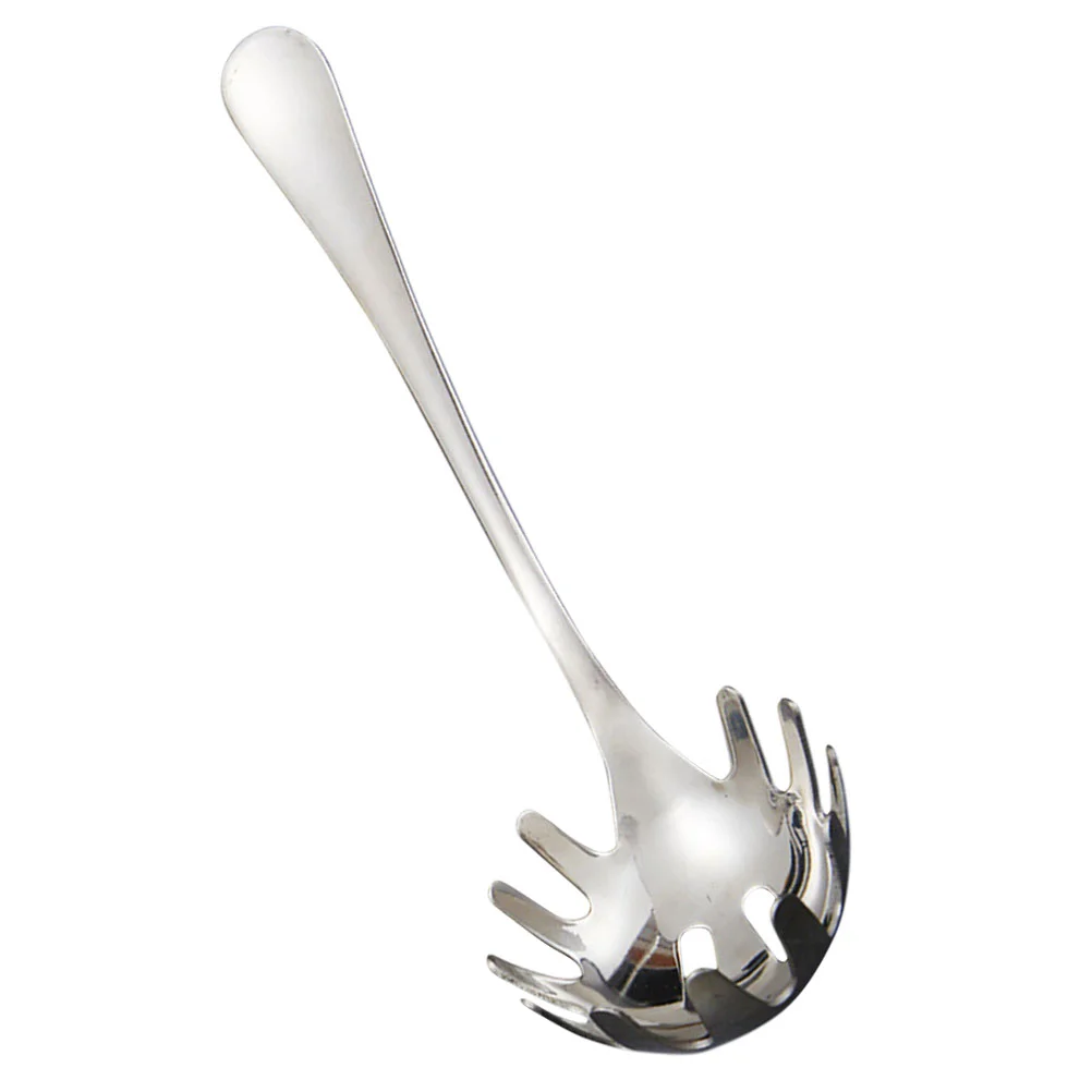 

Spoon Spaghetti Pasta Server Serving Fork Noodles Strainer Cooking Tools Silicone Noodle Utensil Stainless Steel Scoop