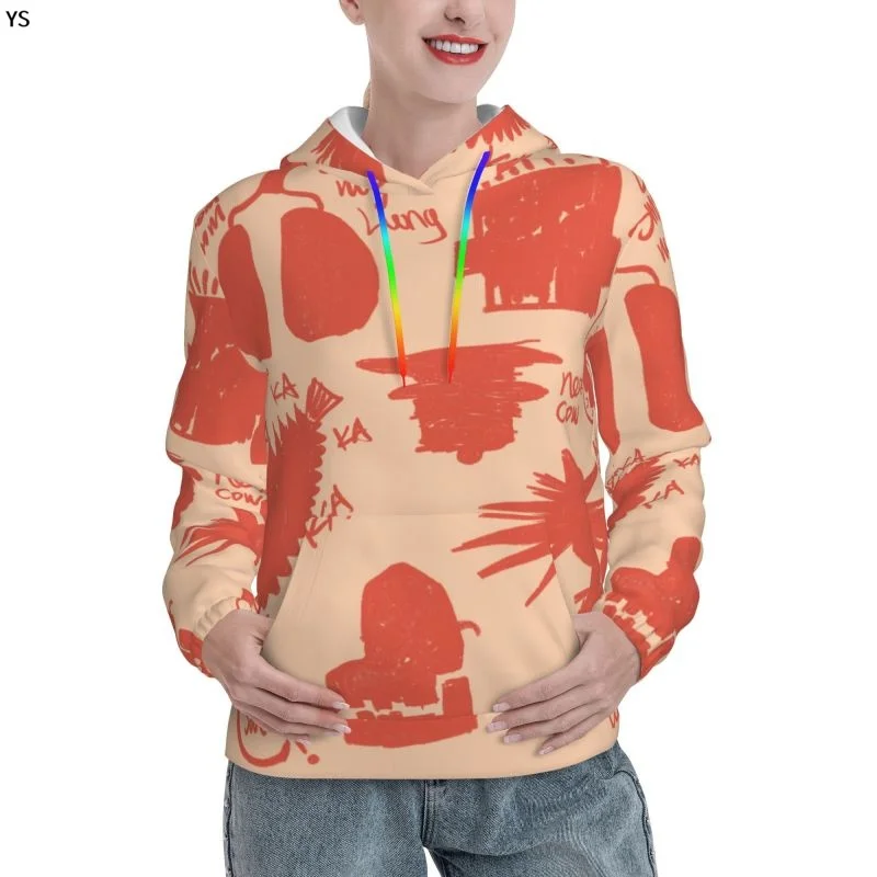 

Новинка Осень 2022, женские толстовки, повседневный свитшот, Простые Топы с большими карманами, студенческий пуловер радужного цвета YSD244