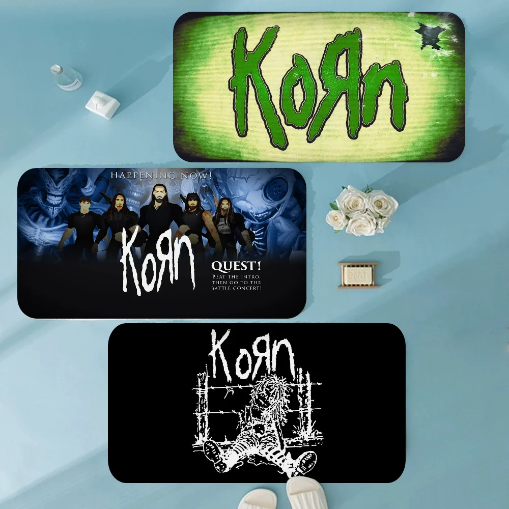 K-Korn R-Rock Band Music Door Mat Kids Room Bedroom Decoration Balcony Anti-Slip Doormat Living Area Rug