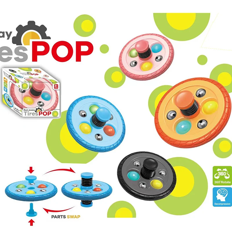 

Strange Escape Tire New Toy 5-in-1 Jumping Gyro Finger Rotator Bubble Fingertip Fun Gyro Decompression Children's Toy Gift
