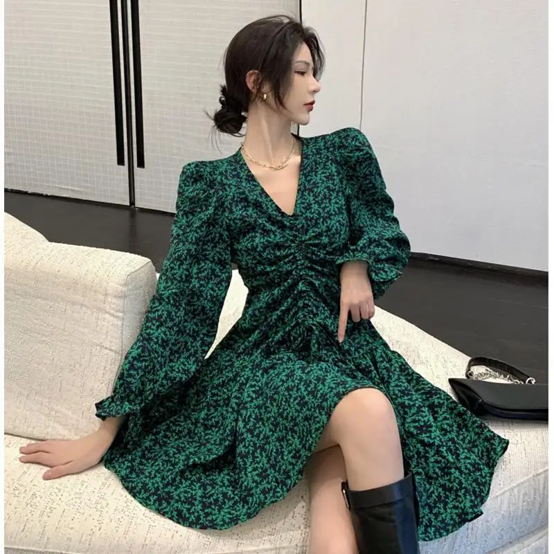 

Летнее Короткое платье-макси для женщин, повседневное пляжное платье с цветочным принтом, сексуальное платье-трапеция с V-образным вырезом ...