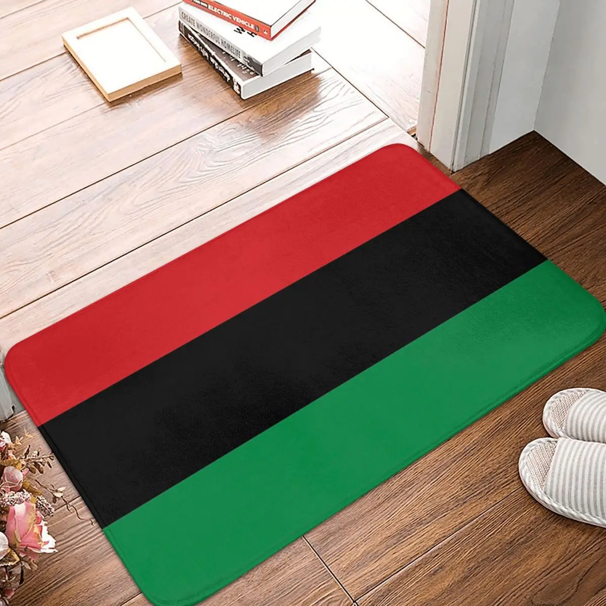 

National Flag Non-slip Doormat Pan African Socks Bath Kitchen Mat Outdoor Carpet Flannel Modern Decor