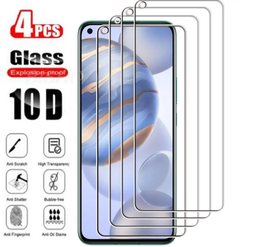 

4Pcs Tempered Glass FOR Honor 30 6.53" Honor30 BMH-AN10, BMH-AN20 Screen Protector Protective Glass Film 9H
