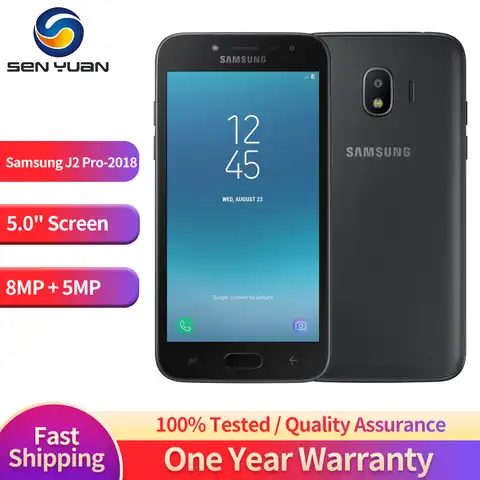 Оригинальный разблокированный сотовый телефон Samsung Galaxy Grand Prime J2 Pro (2018) J250F J250G 4G, Восстановленный телефон, 99% новый, 5,0 дюйма, 8 Мп + 5 МП