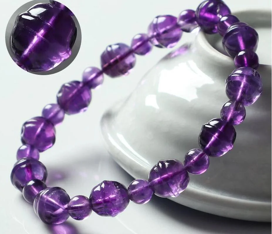 

Chinese style new bracelet natural amethyst bracelet beads card 7mm-12mm
