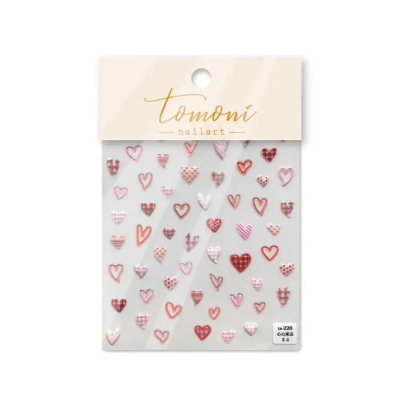 

5d наклейки для дизайна ногтей желейные клейкие Kawai весенние цветочные сердца самоклеящиеся наклейки Стикеры для маникюра аксессуары для дизайна обертывания