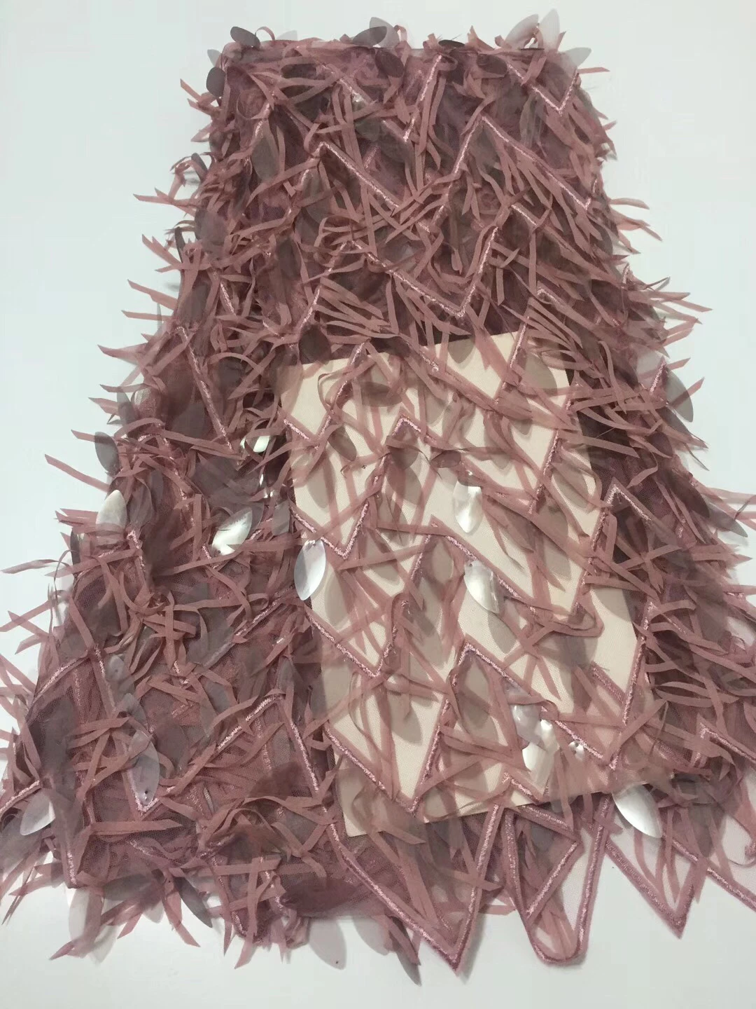 

Brown French Net Lace High Quality Nigerian Lace With stones African Lace Fabric For Party Dress Free Shipping CD71