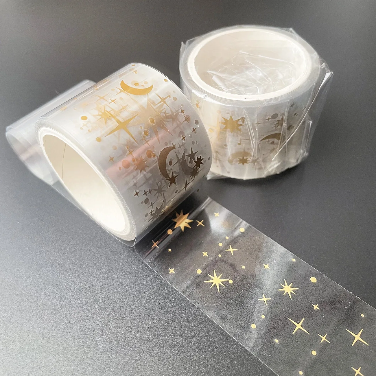 

Прозрачная золотая фольга васи лента с перьями и листьями