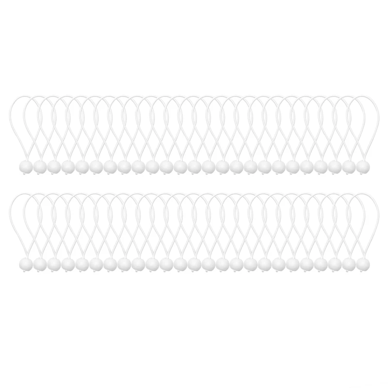 

50 Pcs Bungee Cord With Balls Elastic Ties Bungee Toggles Ties For Marquees,Tents Banners,Flag Poles,Tarp