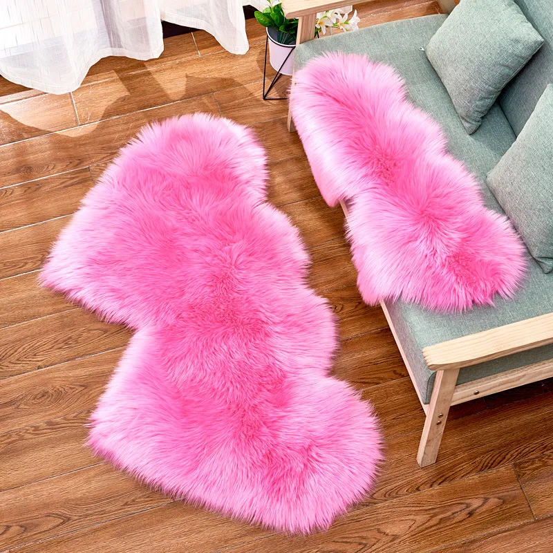 bubble kiss fluffy carpets white pink room decorative rugs heart shape faux fur wool rug home bedroom long pile plush floor mat free global shipping