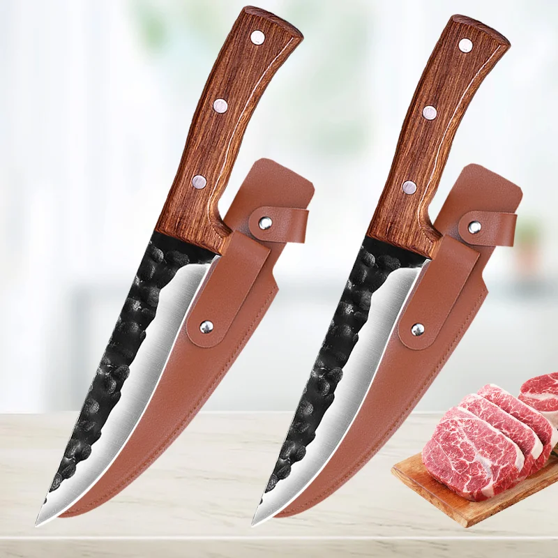

6.5" Hunting Knife Stainless Steel Boning Knife Butcher Meat Cleaver Outdoor Hunting Cooking Chef Utility Knife