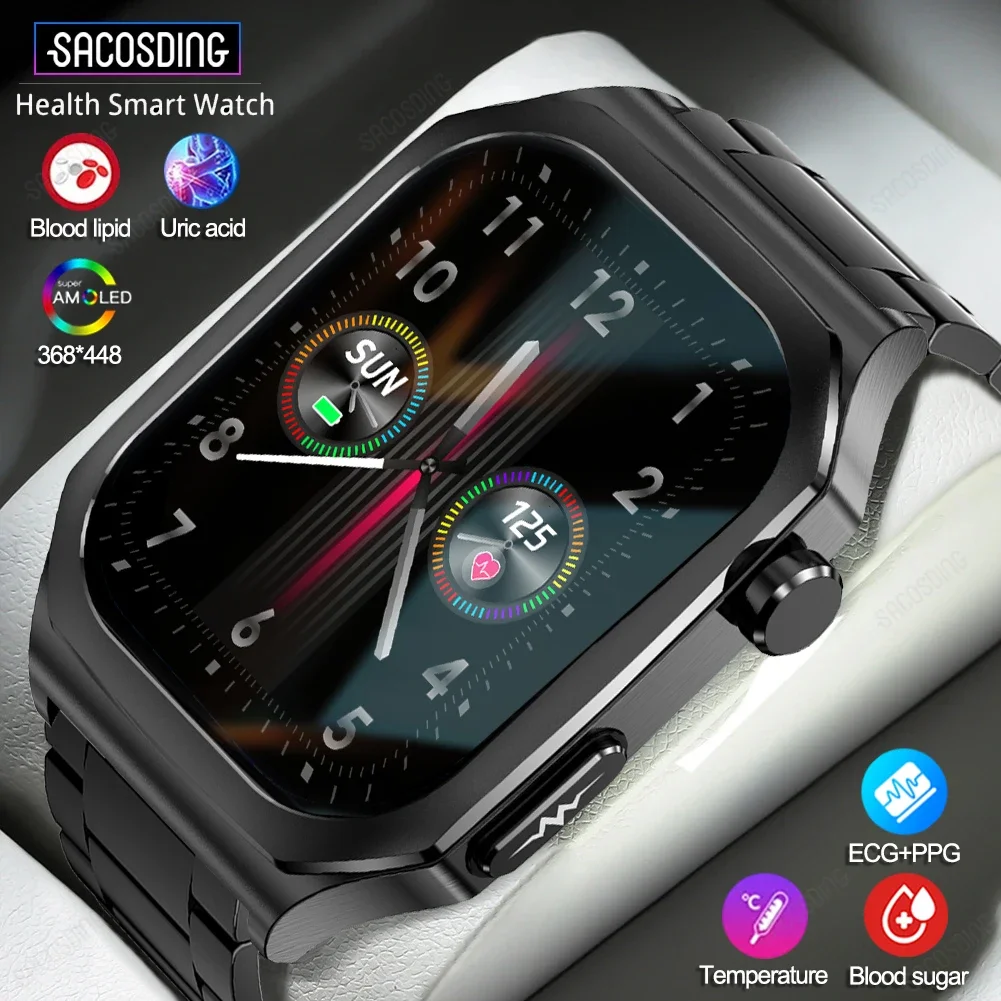 Смарт-часы с Bluetooth-вызовом глюкоза в крови липид мочевая кислота ЭКГ + ППГ цвет