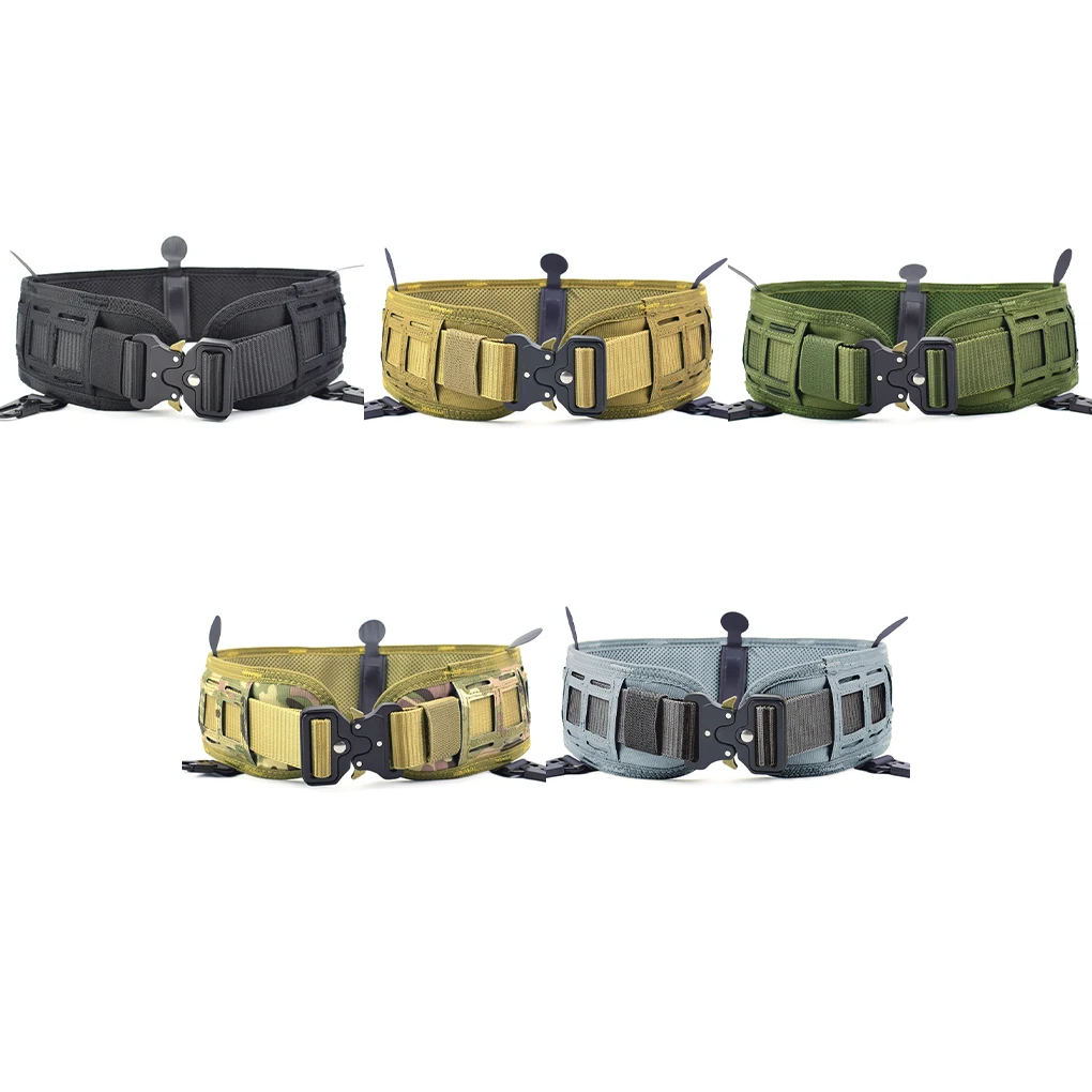 Combat Belts Fashion Men Waistband Adjustable Battle Belts Hunting Accessories with Phone Tool Bag Shooting Black