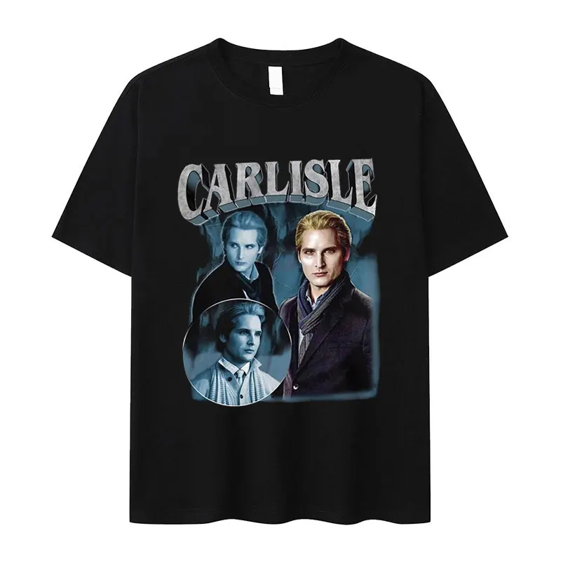 Carlisle Cullen Movie Twilight T Shirt Men's Vintage Fashion Short Sleeve T-shirts Tops 100% Cotton Oversized T-shirt Streetwear