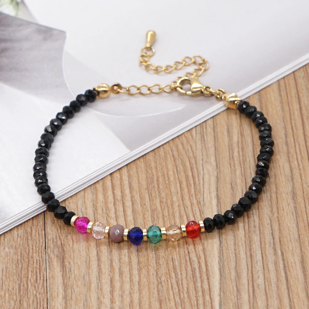 Go2Boho 2022 черный браслет с кристаллами многоцветные стеклянные браслеты из бисера