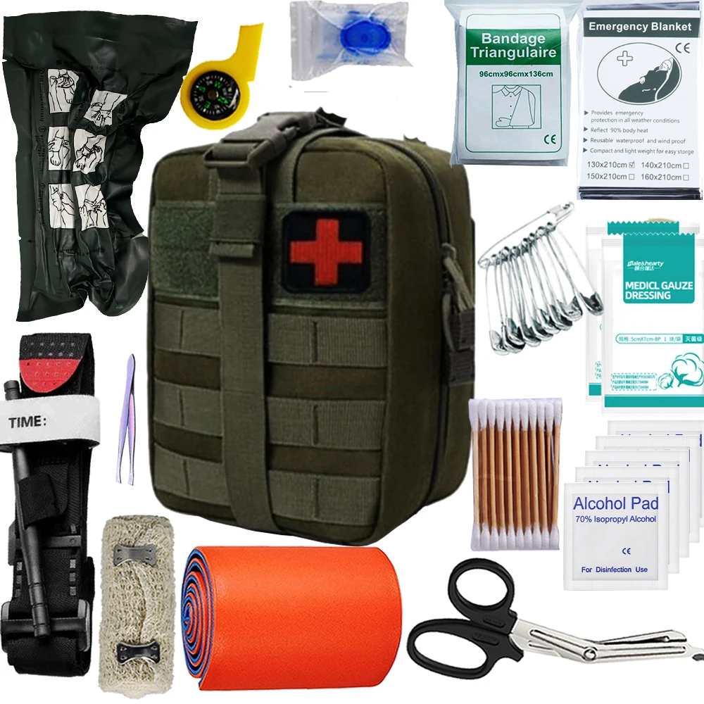 

military survival first aid kit tourniquet First Aid Kit Molle Outdoor Camping Trauma Kit Bandage Multi-functional